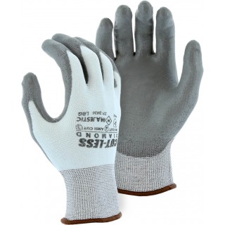 37-3436 Majestic® Cut-Less Diamond® Seamless Knit White Dyneema Diamond Glove with Gray Polyurethane Palm
